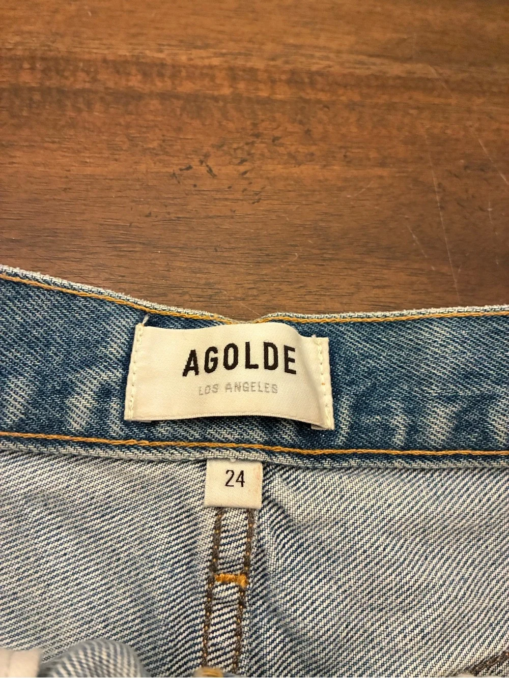 Agolde Parker Jean Shorts Women’s 24 Denim Cut Off Distressed Button Fly - Picture 2 of 3